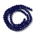 thumbnail image 2 of Opaque Solid color Imitation Jade Glass Beads Strands Faceted Bicone Dark Blue 4x4mm Hole: 0.8mm 80~85pcs/strand 30~32cm, 2 of 4