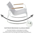 thumbnail image 6 of Kozyard 3 Piece Rocking Chair Set, Outdoor Rocking Bistro Set with Wooden Armrests, Outdoor Patio Furniture Set with Glass Table for Lawn, Porch, Yard, Garden, Balcony, Poolside(White), 6 of 7
