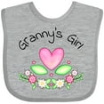 thumbnail image 3 of Inktastic Granny's Girl- Heart Flowers Girls Baby Bib, 3 of 4