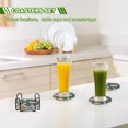 thumbnail image 6 of Yayeee 6 PCS Drink Coasters with Holder Set Woven Absorbent Round Tabletop Hot Pad, Oranges Pattern, 6 of 7