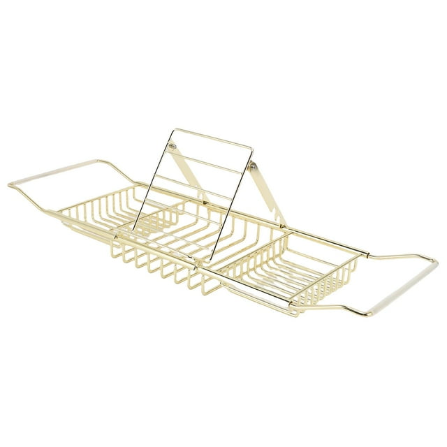 Support de Baignoire Réglable, Anti-Érosion Luxe Léger Rangement Pratique Plateau de Douche en Acier Inoxydable avec Support de Téléphone pour Boules de Bain