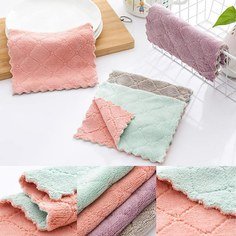 Cleaning Cloths, Kitchen Towels Dish Towels, Multipurpose Reusable Dish  Cloths, Double-Sided Microfiber Cleaning Rags for Furniture, Car, Tea, Bowl