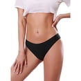 thumbnail image 6 of NMMUED Low Waisted Bikini Bottom for Women Cheeky Basic Bathing Swimsuit Swim Briefs Black L, 6 of 7