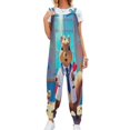 thumbnail image 5 of Cute Hamster School Uniform Womens Casual Baggy with Pockets Trousers Casual Jumpsuit Sleeveless Suspender Overalls Romper, 5 of 8