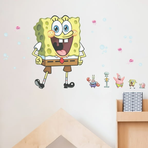Wall Palz Spongebob Squarepants Wall Decal - 20" Spongebob Stickers with 3D Augmented Reality Interaction - Spongebob Bedroom Decor