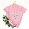 thumbnail image 4 of Pisexur Hauts pour Femmes T-Shirt Graphique de la Saint-Valentin - Col Rond Manches Courtes Imprimé Rose,P, 4 of 5