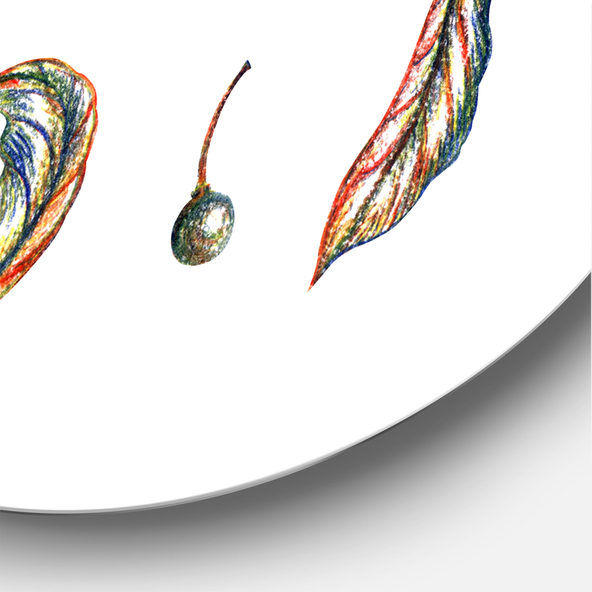 Designart 'Leaves and Berries Of Wild Grapes' Bohemian & Eclectic Circle Metal Wall Art 29x29 - Disc of 29