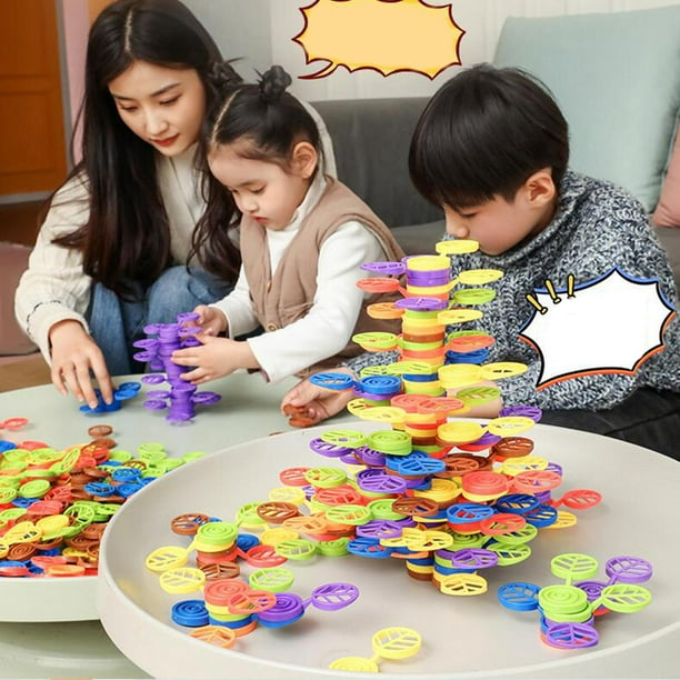 Juguetes Montessori de Bloques de Equilibrio, Habilidades Motoras Finas, Bloques Apilables de árboles, Juguetes Apilables para Niños de 4 a 5 años, Re 126 piezas Baoblaze Juego de equilibrio