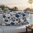thumbnail image 2 of Outdoor Pillow Cover Watercolor Blue White Flowers Set of 2 Waterproof Throw Pillowcases Retro Floral Decorative Patio Furniture Pillows for Couch Garden Indoor & Outdoor Use, 2 of 9