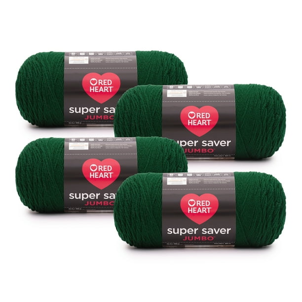 Red Heart® Super Saver® Jumbo 4 Medium Acrylic Yarn, Hunter Green 14oz/396g, 744 Yards (4 Pack