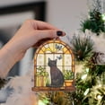thumbnail image 3 of Book Ornament Stained Glass Window Hanging, Acrylic Bookish Gifts For Teacher, Librarian, Book Lovers, Reader, Shelf Decor Accessories For Women, Suncatcher Effect For Christmas Gift (Black Cat), 3 of 16