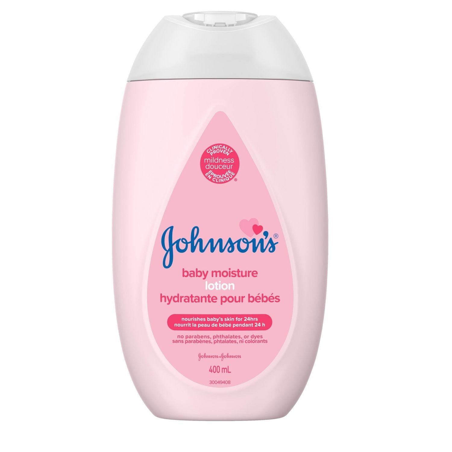 Lotion hydratante pour bébés Johnson’s - Hydratant pour le crops à l'huile de coco - Soins de la peau pour bébés - Sans parfum - 400 ml 400 ML