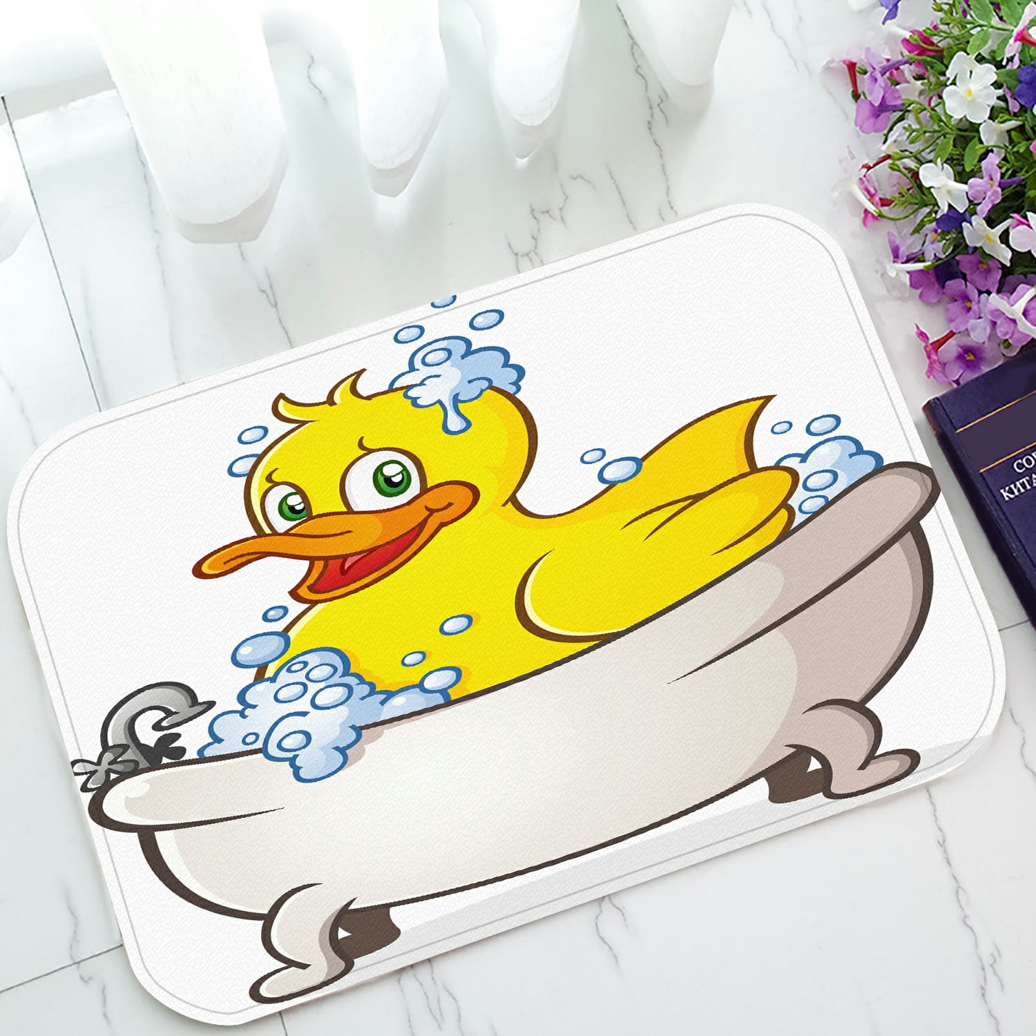 ECZJNT Rubber Duck Bubble Bath Doormat Bath Mat Rug Entrance