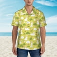 thumbnail image 2 of Honeii Easter Bunny Print Men’s Hawaiian Shirt,Classic Button-Down Short Sleeve Shirt, for Beach, Vacation, and Outdoor Activities,Large, 2 of 7