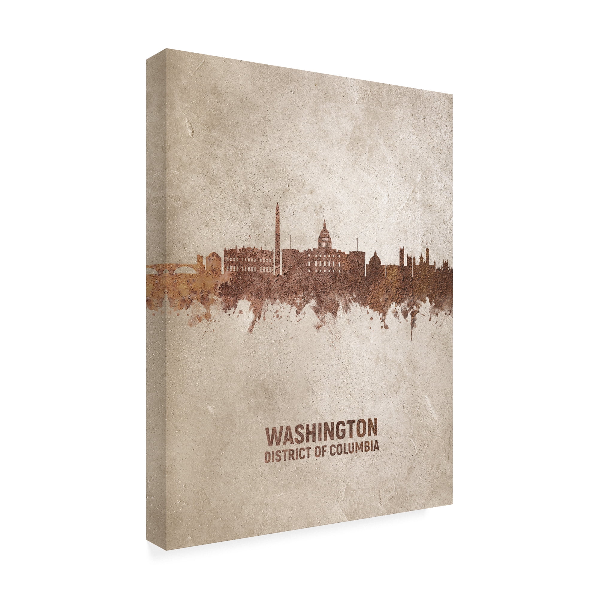 Trademark Fine Art 'Washington DC Rust Skyline' Canvas Art by Michael Tompsett
