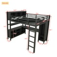 thumbnail image 4 of Full Size Loft Bed for Teens and Adults,Metal Loft Bed with Wardrobe And L-shaped Desk,Heavy Duty Loft Bed with Storage Cubes and Shelves for Kids Teens Adults,Black, 4 of 12