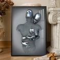 thumbnail image 4 of Abstract Steel Wire Metal Figure Statue Sculpture Canvas Painting Couple Hanging Painting High Definition Jet Printing Painting Core, 4 of 5