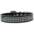 thumbnail image 1 of Three Row Ab Crystal Dog Collar Black Size 18, 1 of 1
