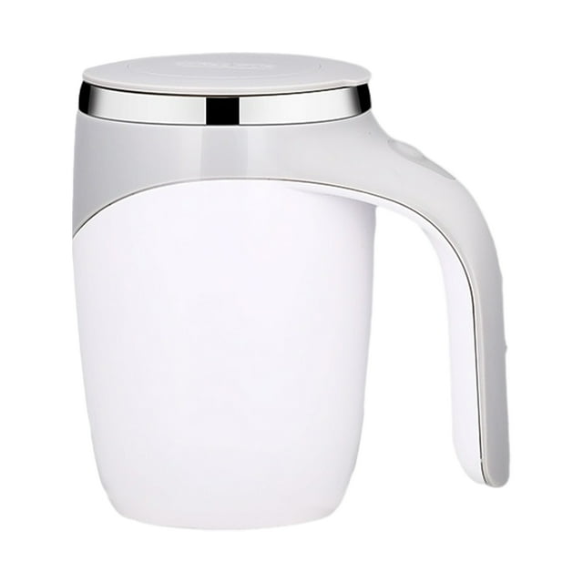 Cateissary Taza con agitación automática de amplia aplicación con tapa para diversas bebidas Taza de agitación automática con tapa Teteras blanco cargando