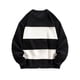 thumbnail image 1 of Sudadera sin capucha para hombre, cuello redondo, rayas, fácil de llevar, informal, de moda, de manga larga, sin gorro, sudadera de poliéster para hombre, 1 of 2