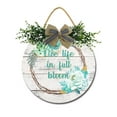 thumbnail image 2 of Eveokoki Front Door Porch Decorations Live Life In Full Bloom Door Hanging Sign 11 inch Wooden Wall Sign, Rustic Holiday Wreath Decor for Front Door Porch Home Window Wall Farmhouse Decorations, 2 of 5
