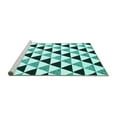 thumbnail image 2 of Ahgly Company Machine Washable Indoor Square Abstract Turquoise Blue Contemporary Area Rugs, 4' Square, 2 of 4
