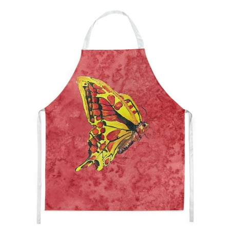 

Carolines Treasures 8862APRON Butterfly on Red Apron Large multicolor