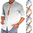 thumbnail image 4 of Men Casual Loose Gradient Shirt Long Sleeve Loose Blouse Button Down Shirts Tops, 4 of 8