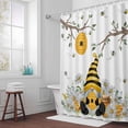 thumbnail image 6 of Bees Dwarf Shower Curtain for Bathroom Decor, Springs White Daisy Branch Flower Plant Waterproof Fabric Shower Curtain, 72"x96" Set with 12 Hooks, 6 of 9