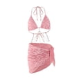 thumbnail image 4 of Bikini de triángulo femenino con cadena con encubrimiento de envoltura con estilo ajustable de cintura media para salones de viaje de piscina de, 4 of 8