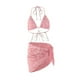 thumbnail image 4 of Conjunto de bikini para mujer con cadena, cuello halter, cordón ajustable, elegante braguita con cierre cruzado para clubes, actividades acuátic, 4 of 9