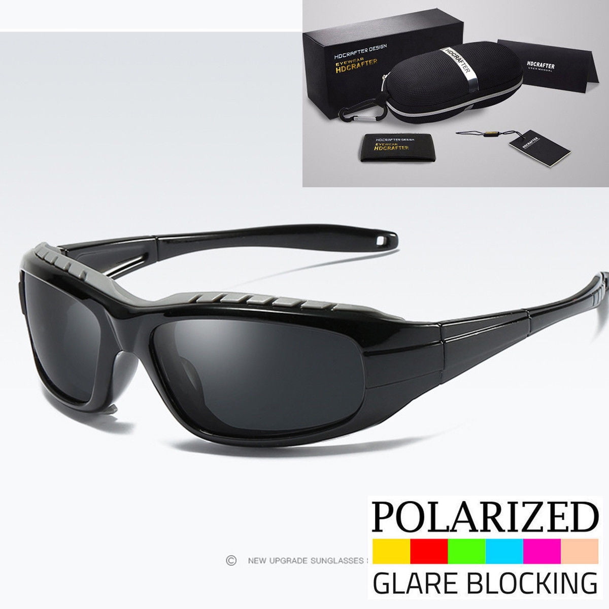 Polarized Anti Glare Padded Wind Resistant Sunglasses Motorcycle Riding