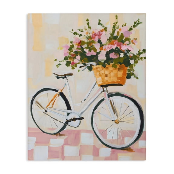 Stupell Industries Blooming Bicycle Basket Canvas Wall Art, design by The Prints Vibe