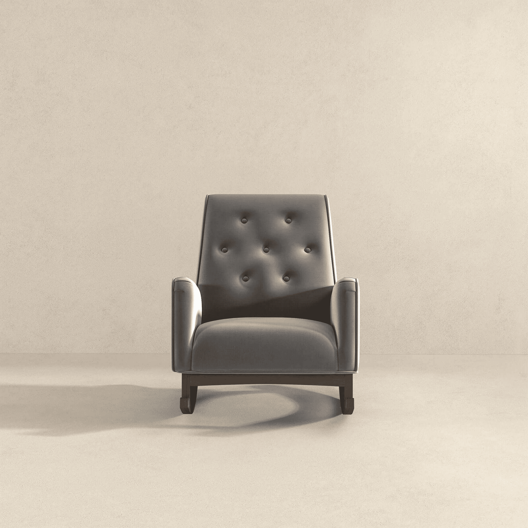 Premium Demetrius Light Grey Fabric Solid Wood Rocking Chair for Living Room and Nursery 36.6"H x 27.5"W x 39"D or Living Room Bedroom Reading