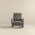 thumbnail image 3 of Premium Demetrius Light Grey Fabric Solid Wood Rocking Chair for Living Room and Nursery 36.6"H x 27.5"W x 39"D or Living Room Bedroom Reading, 3 of 4