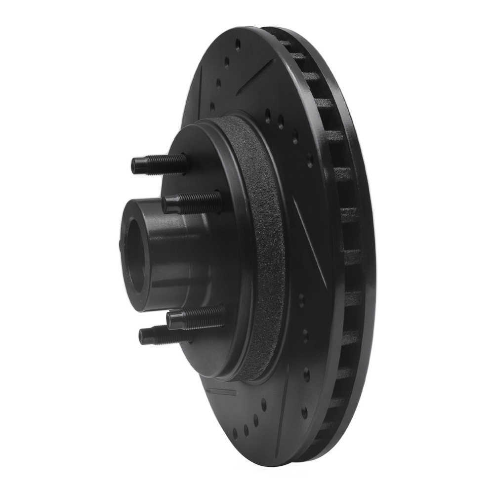 Dynamic Friction Company 633-55000L DFC Brake Rotor - Drilled And Slotted - Black