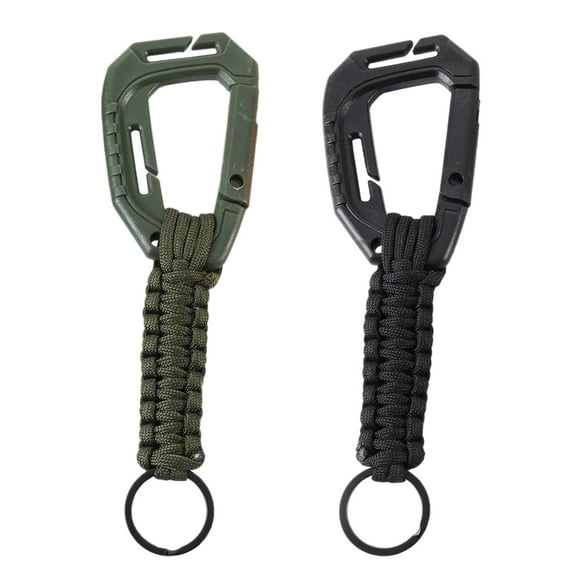 ZPAQI 2 Pcs Paracord Keyrings with Carabiner Clip for Climbing, Camping, Hiking