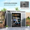 thumbnail image 6 of Outsunny 8' x 4' Resin Outdoor Storage Shed, Plastic Shed with Floor, Window, Lockable Doors and Vents, Gray, 6 of 9