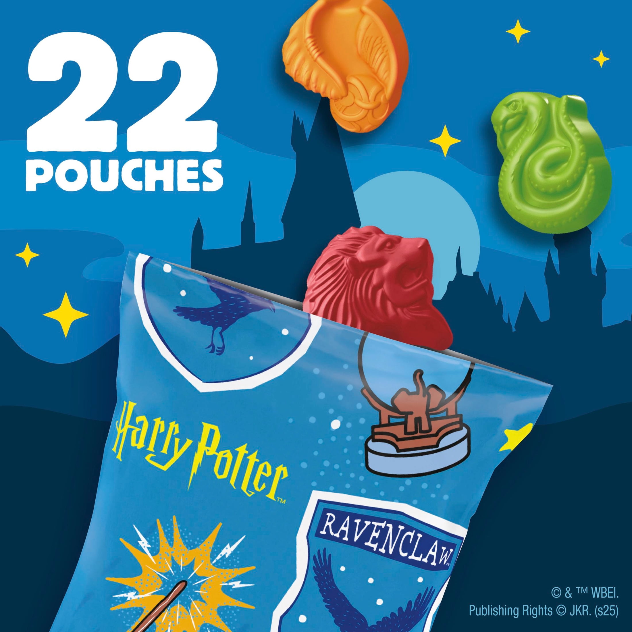 (6 pack) Harry Potter Fruit Flavored Snacks, Gluten Free, Value Pack, 17.6 oz, 22 Pouches