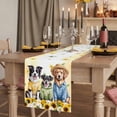thumbnail image 2 of Table Runners 120 Inches Long Dress Scarves, Spring Dog Farmhouse Coffee/Dining/Kitchen Table Runner for Living Room, Sunflower Daisy Botanical Yellow Ombre 13x120 Inch, 2 of 9