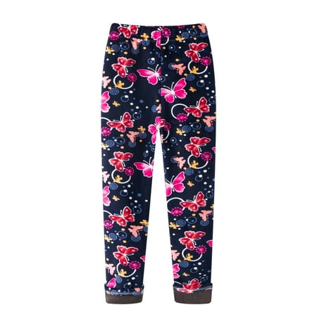 

JYQNeerr Toddler Kids Girls Winter Thicken Warm Classic Tights Trousers Toddler Floral Mermaid Fleece Lined Leggings for Children Girls 3-13T