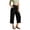 20# Black, variant on Cropped Linen Gaucho Pants for Women High Waist Wide Leg Gauze Capri Pants Summer Casual Loose Fit Capris Green L