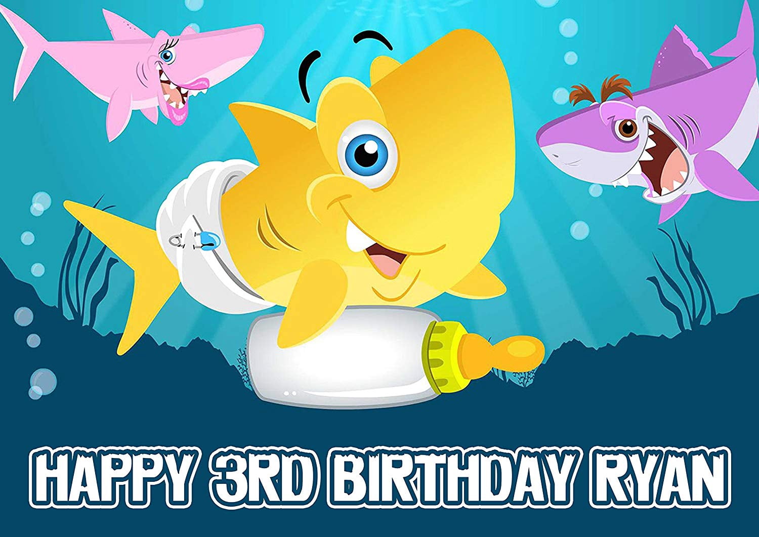 Baby Shark Edible Cake Image Topper Personalized Picture 1 4 Sheet 8 X10 5 Walmart Com