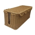 thumbnail image 2 of Caja organizadora de cables de ratán hecha a mano, protectora, multifunción, suministros de decoración Altura de 13.5 cm, 2 of 9