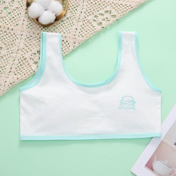 Bxsruta Teen Girls Seamless Training Camisole Bra Soft Stretchy Wireless Everyday Undershirt Top for Youth Ages 7-12 Years
