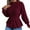 Wine, variant on Women's Peplum Waist Knit Sweaters Crewneck Long Sleeve Pullovers Cozy Warm Soft Elegant Fall Winter Comfortable Fashion Outdoor Wear Tops L