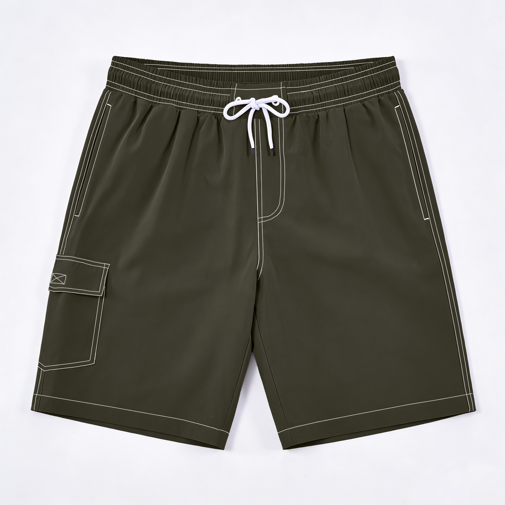 Tyhengta Men's Quick-Dry Swim Trunks, Army Green photo 3