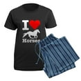 thumbnail image 5 of CafePress - I Heart Horses Women's Dark Pajamas - Women's Short Sleeve Print T-Shirt and Pants Dark Cotton Pajama Set, 5 of 7