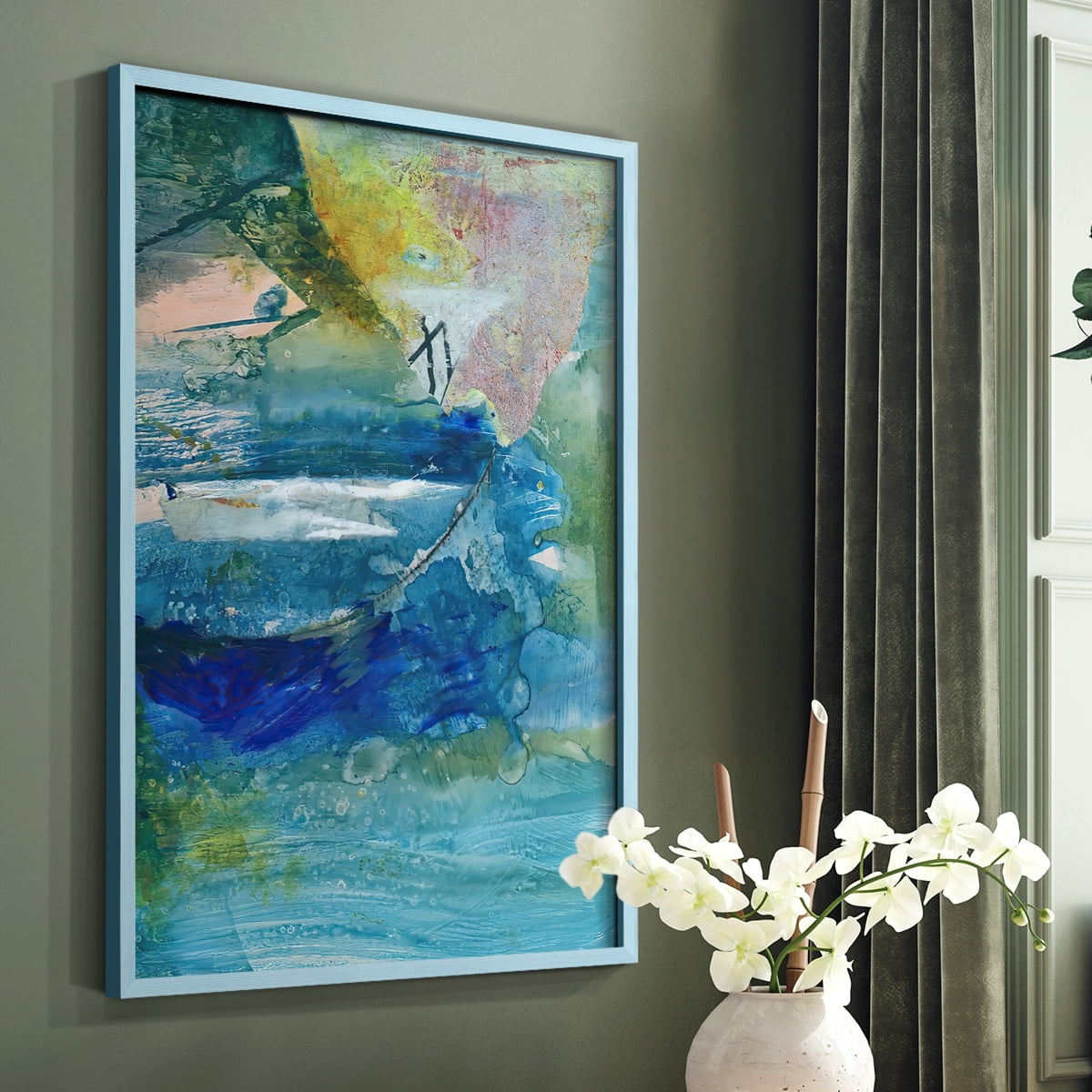 Spring Winds VII in Blue Solid Wood 8 x 10 Framed Print