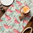 thumbnail image 4 of Table Runner - 72 Inch Long, Red Flamingo Kitchen Dining Table Runner Dresser Scarves, Summer Tropical Plants Leaves Botanical Green Farmhouse Decor for Coffee Tables Wedding Party Banquet, 4 of 8
